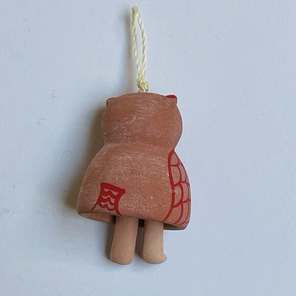 Ceramic Owl Dangle Legs Hanging Christmas Tree Ornament Wings Handpainted - Picture 4 of 5